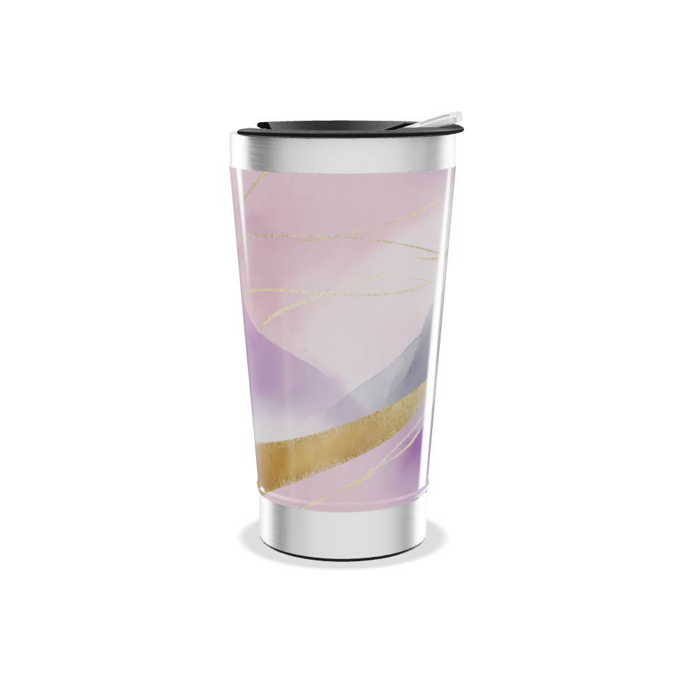 Copo Térmico - Roxo com Detalhes Dourados