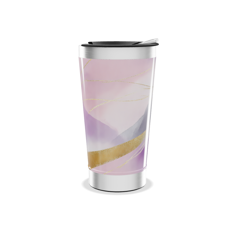 Copo Térmico - Roxo com Detalhes Dourados