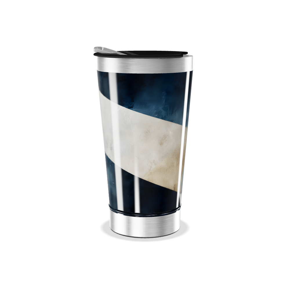 Copo Térmico - Azul com Estampa Abstrata