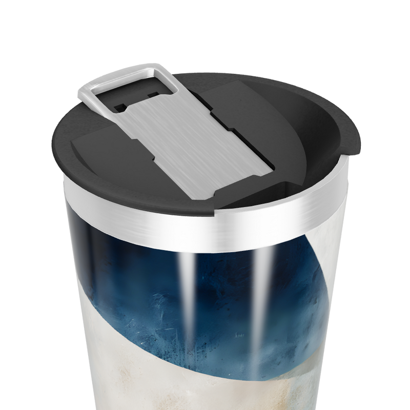 Copo Térmico - Azul com Estampa Abstrata