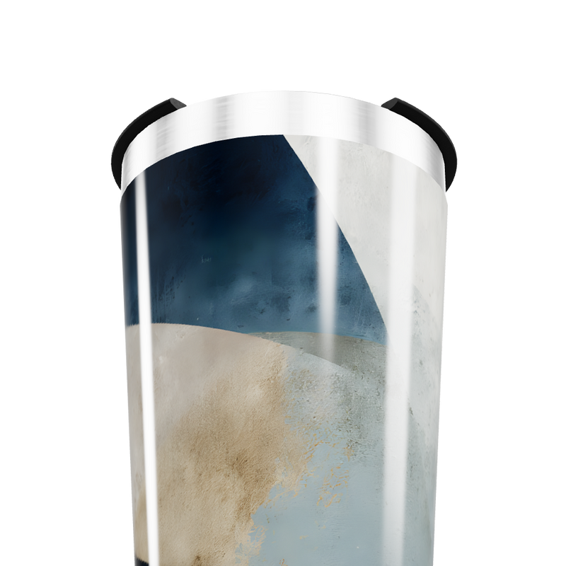 Copo Térmico - Azul com Estampa Abstrata