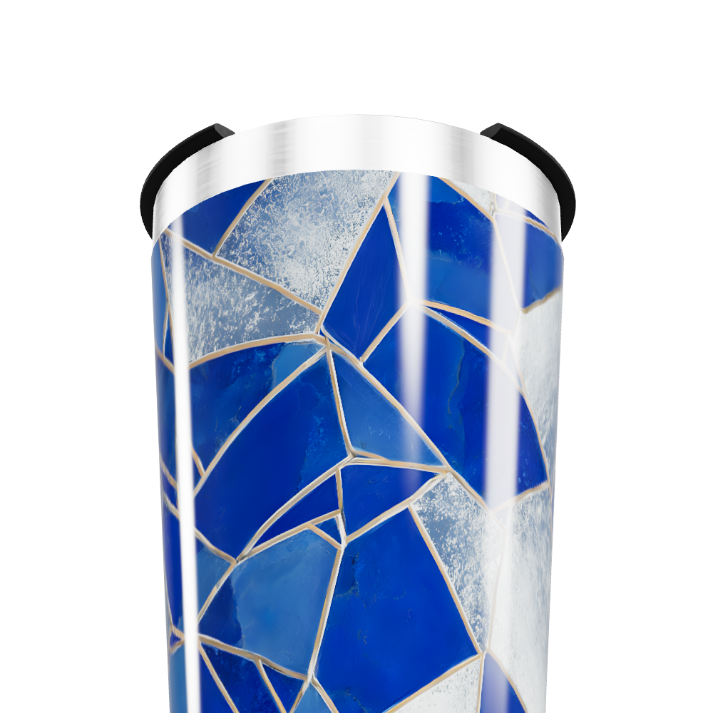 Copo Térmico - Azul com Estampa Geométrica