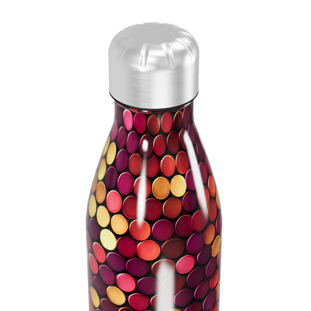 Garrafa Inox - Estampa Bolinhas Coloridas