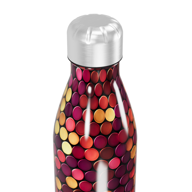 Garrafa Inox - Estampa Bolinhas Coloridas