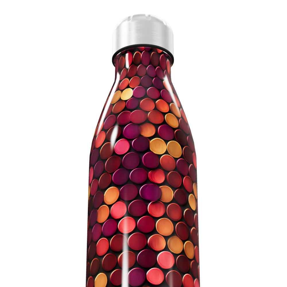 Garrafa Inox - Estampa Bolinhas Coloridas