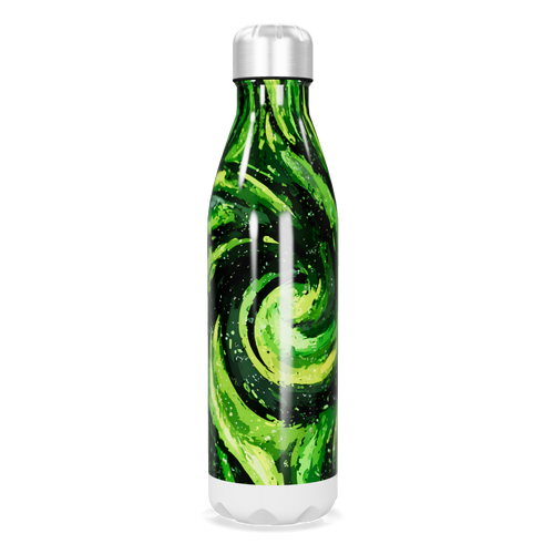 Garrafa Inox - Verde com Estampa Espiral