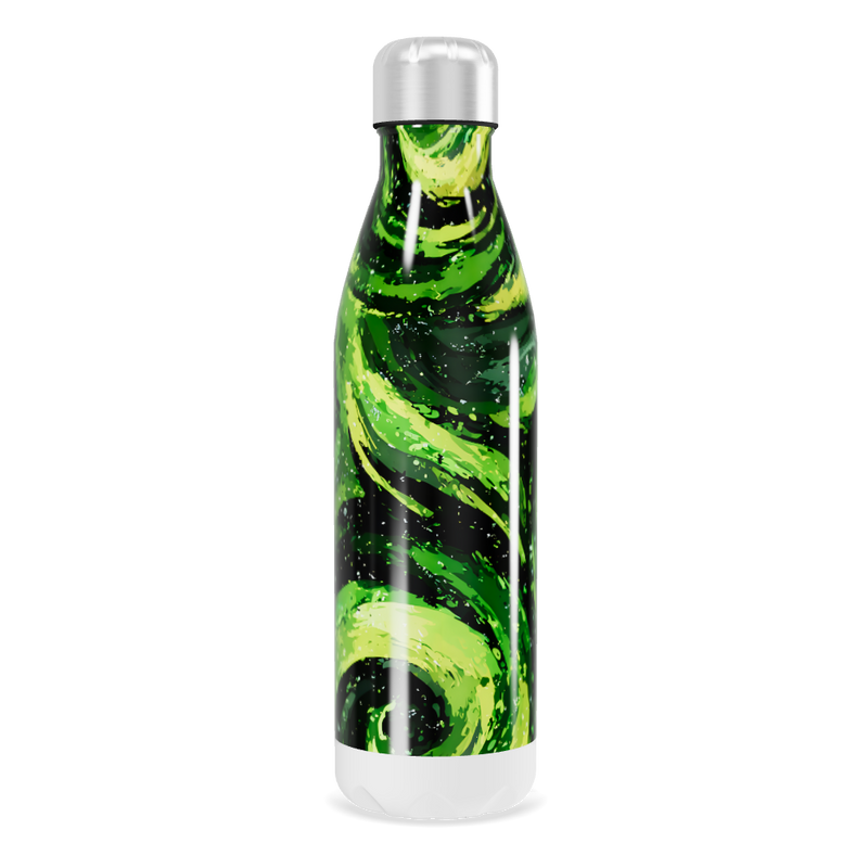 Garrafa Inox - Verde com Estampa Espiral