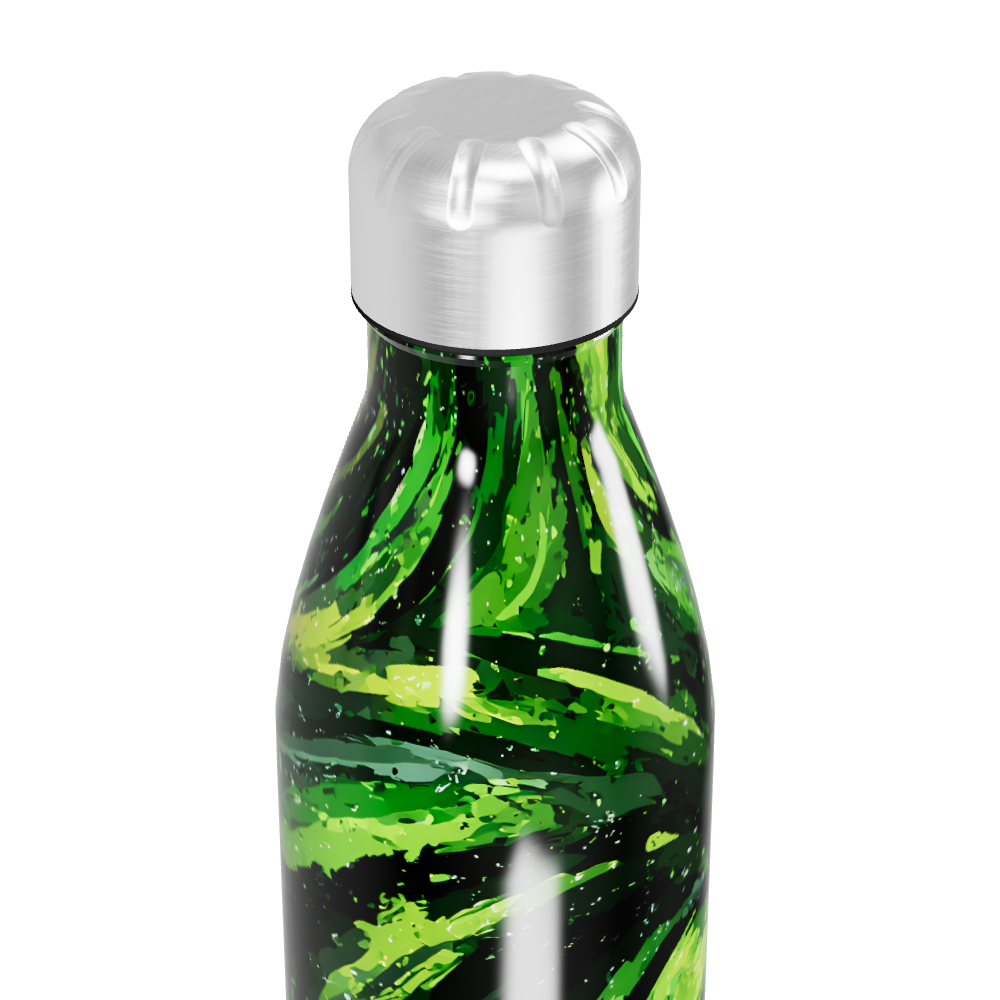Garrafa Inox - Verde com Estampa Espiral