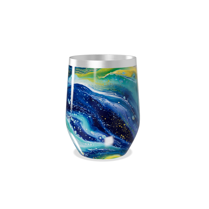 Copo Térmico Slim - Arte Abstrata Azul