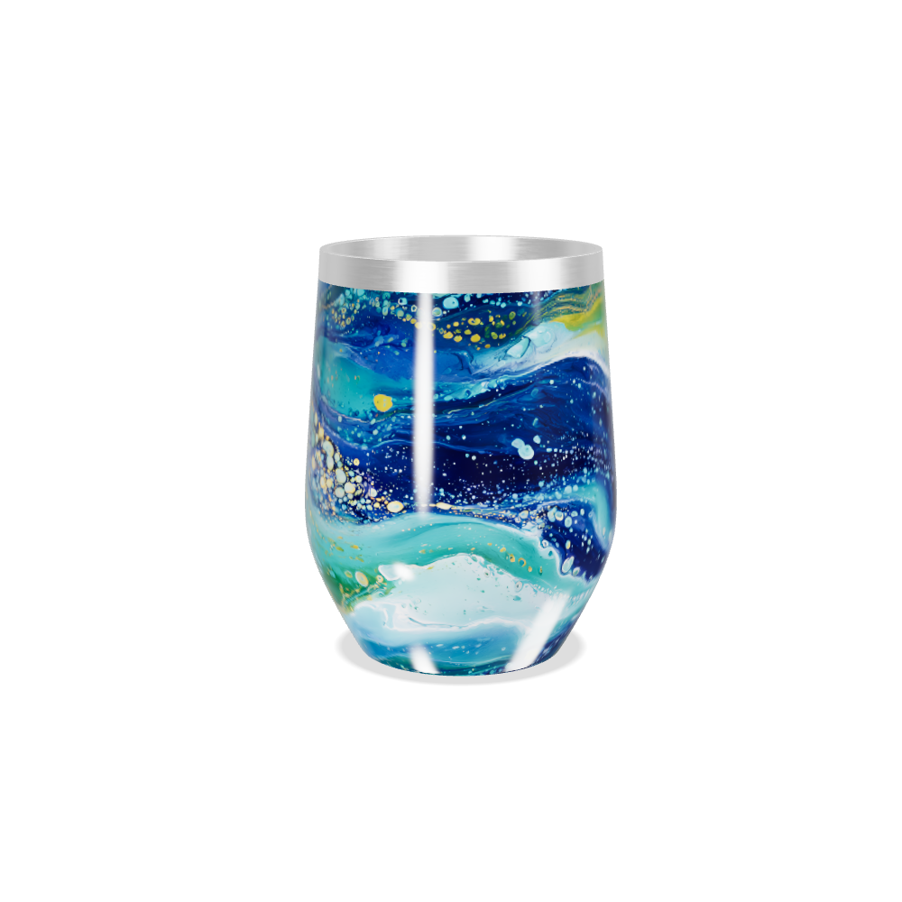 Copo Térmico Slim - Arte Abstrata Azul