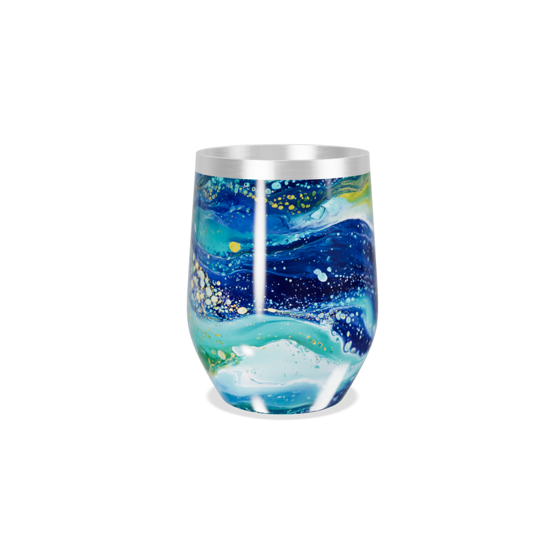 Copo Térmico Slim - Arte Abstrata Azul