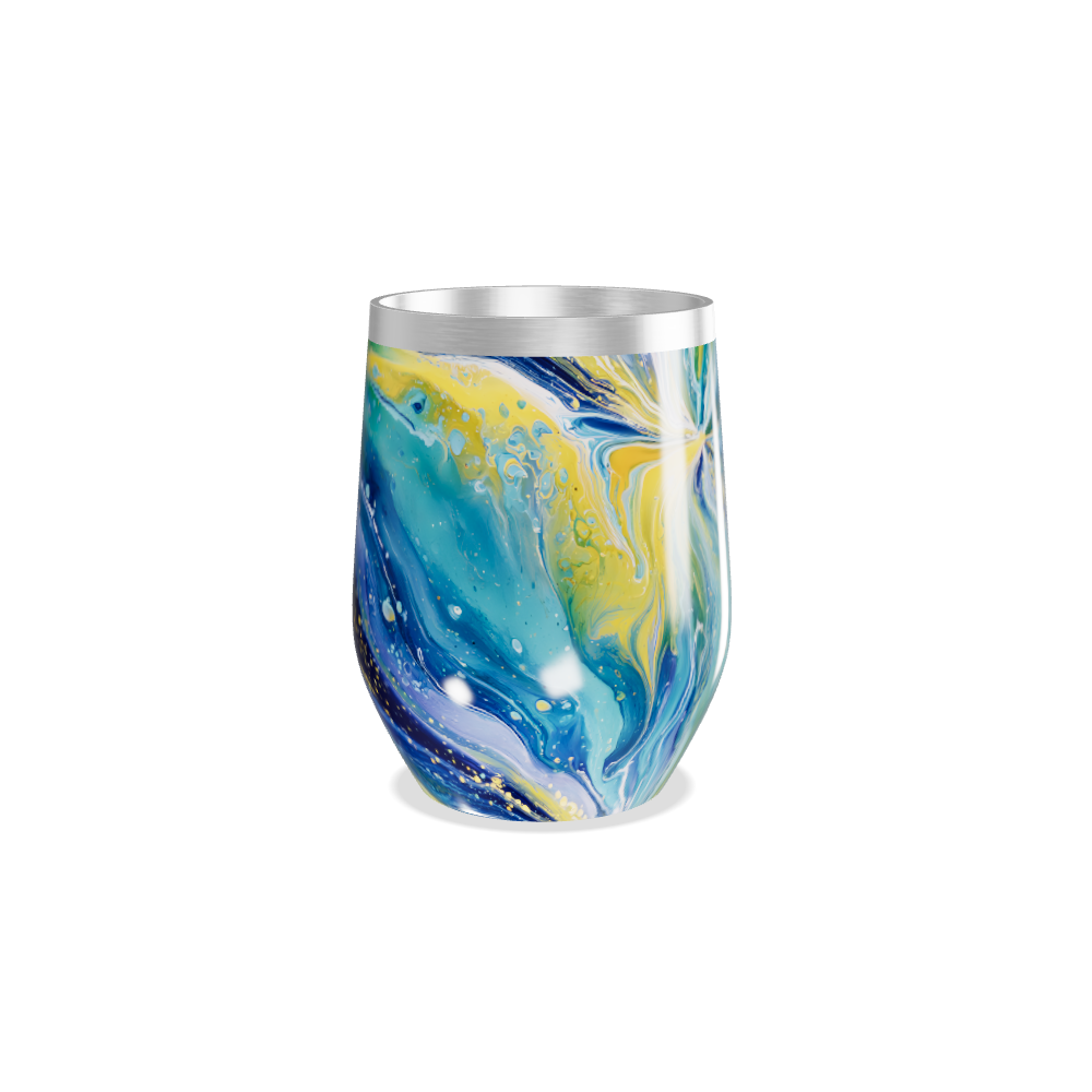 Copo Térmico Slim - Arte Abstrata Azul