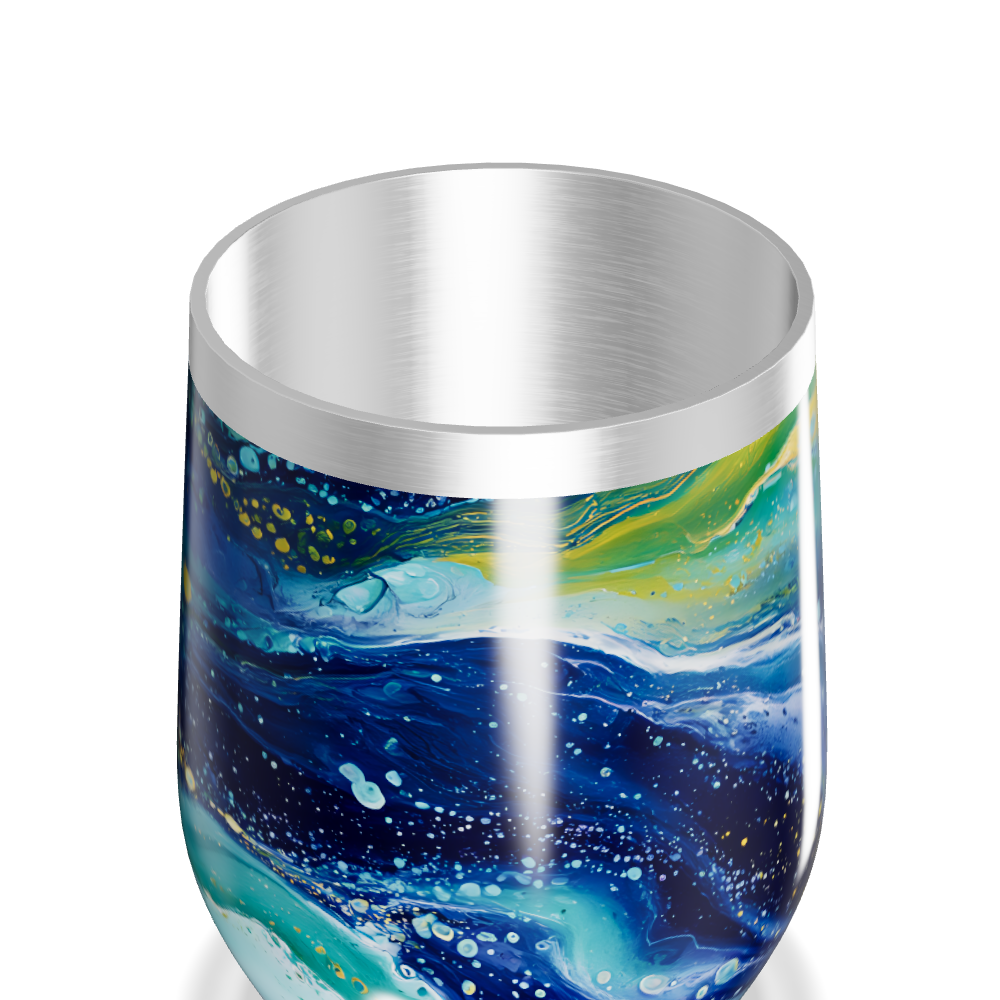 Copo Térmico Slim - Arte Abstrata Azul