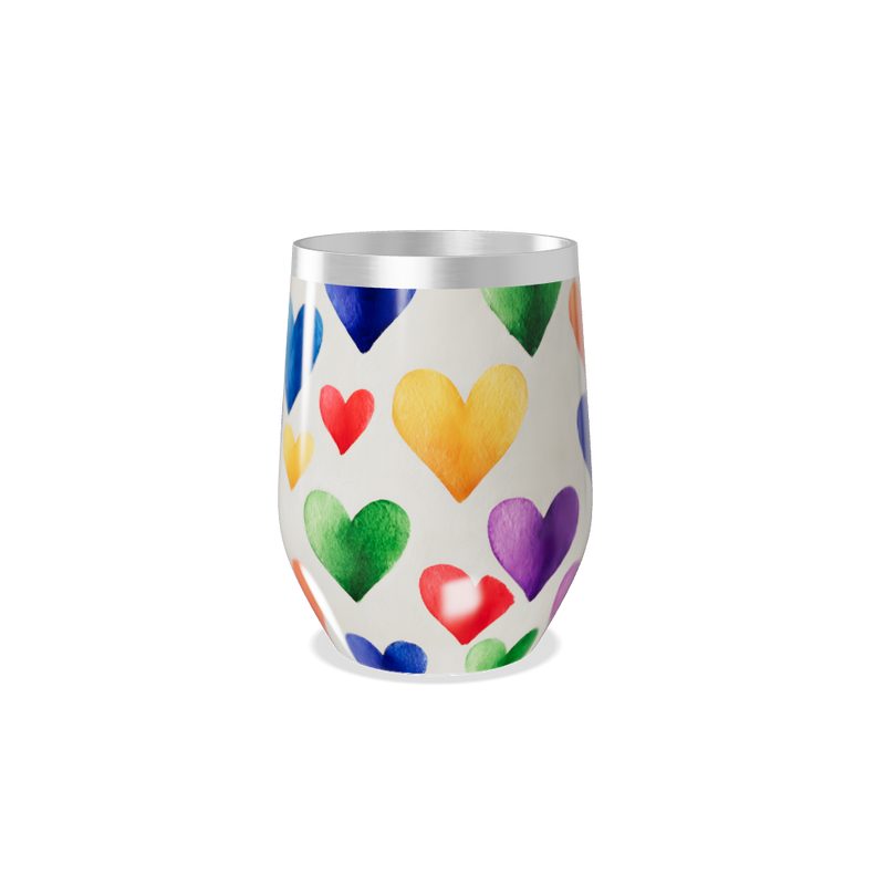 Copo Térmico Slim - Corações Coloridos Aço