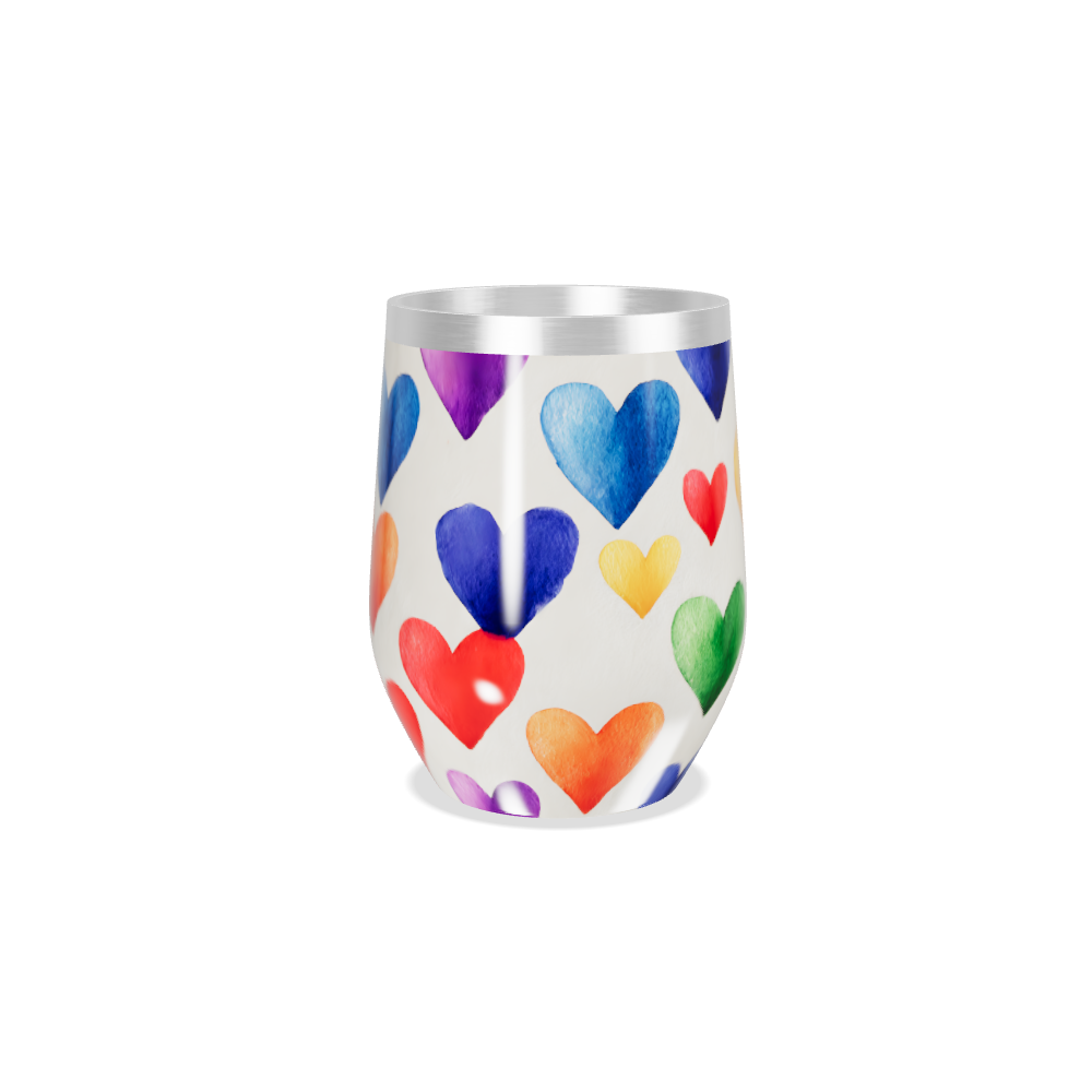 Copo Térmico Slim - Corações Coloridos Aço