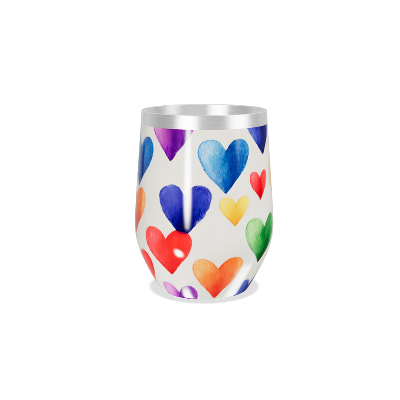 Copo Térmico Slim - Corações Coloridos Aço