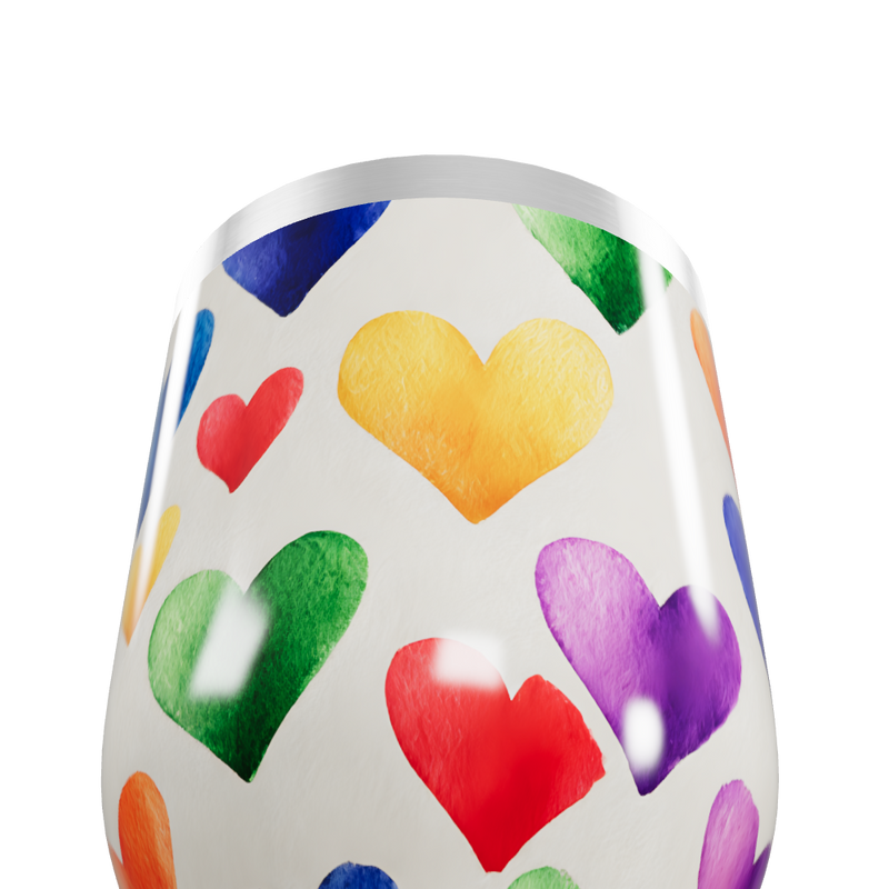 Copo Térmico Slim - Corações Coloridos Aço