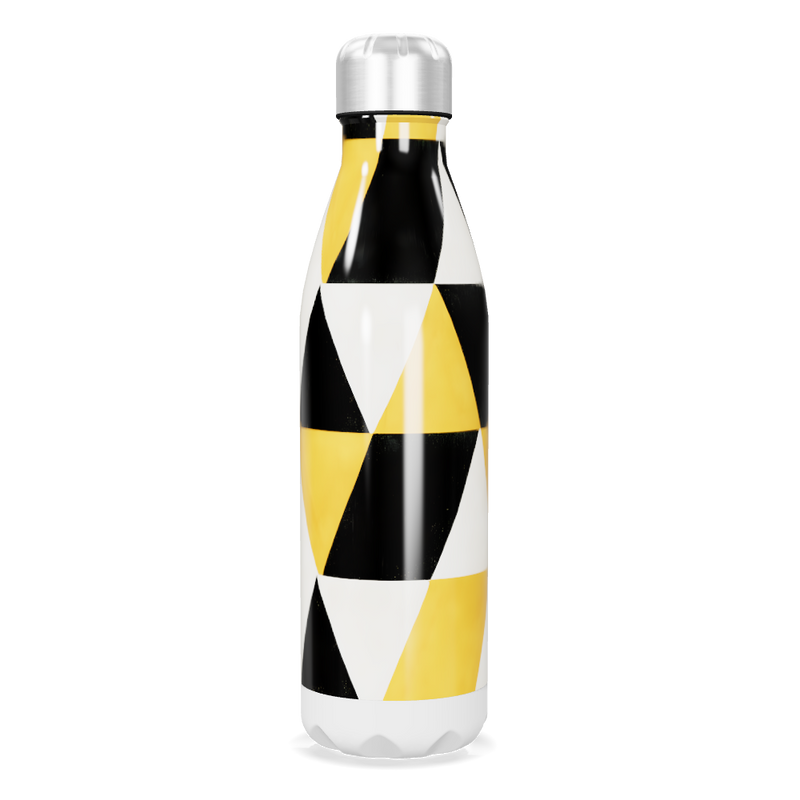 Garrafa Inox - Estampa Geométrica Amarela
