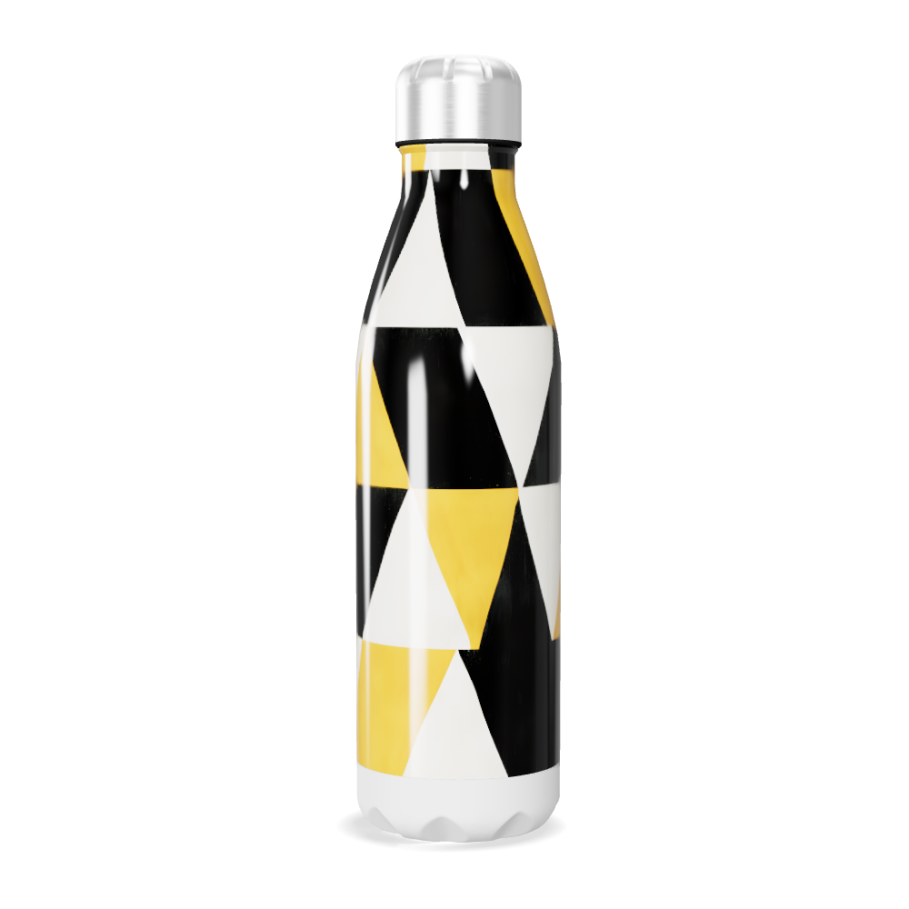 Garrafa Inox - Estampa Geométrica Amarela
