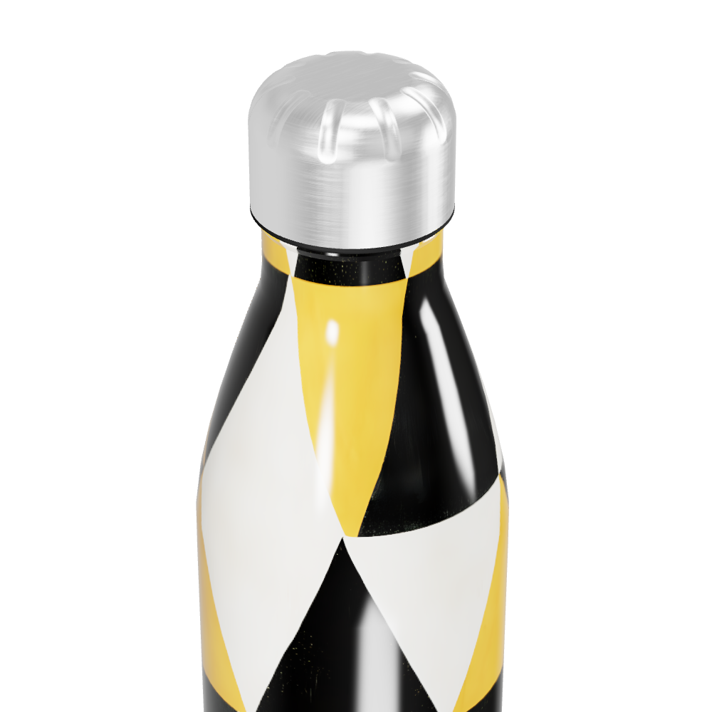 Garrafa Inox - Estampa Geométrica Amarela