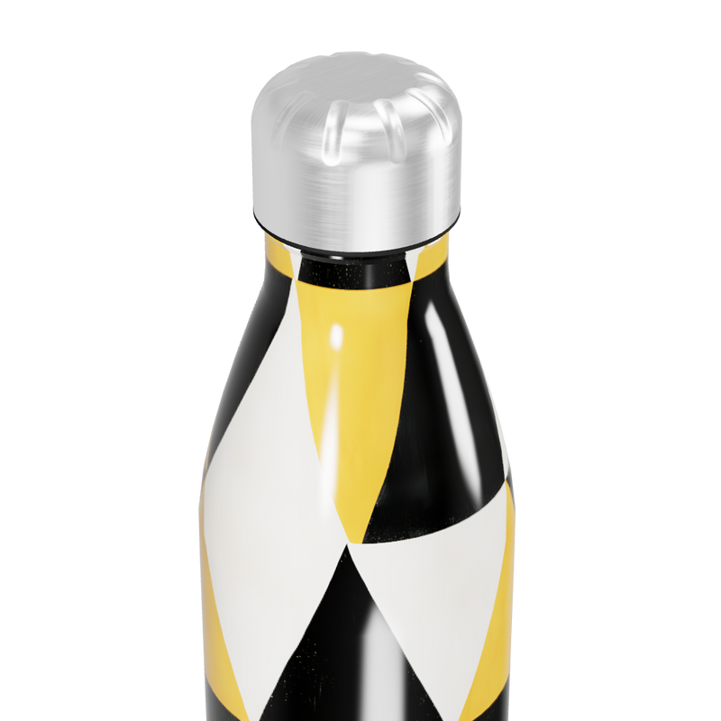 Garrafa Inox - Estampa Geométrica Amarela