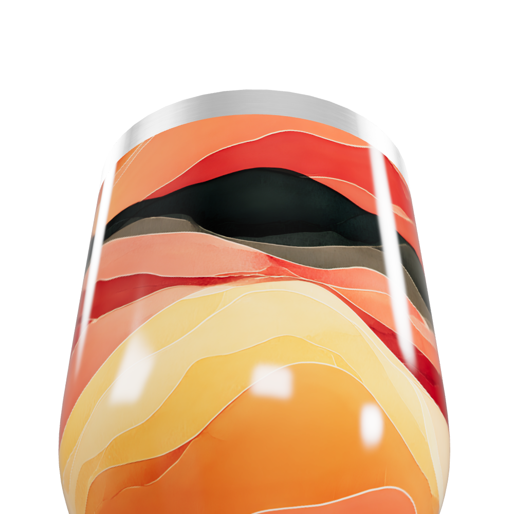 Copo Térmico Slim - Estampa Ondas Coloridas