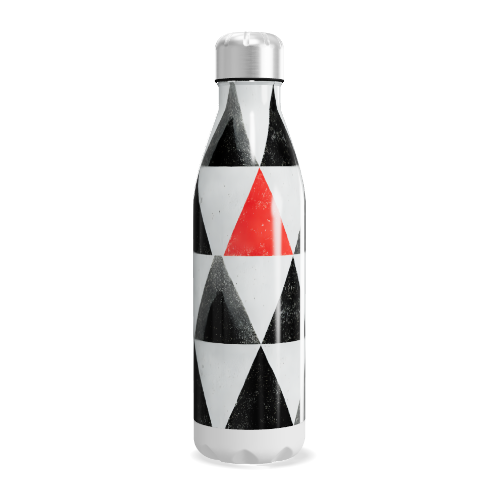 Garrafa Inox - Geométrica preta e branca