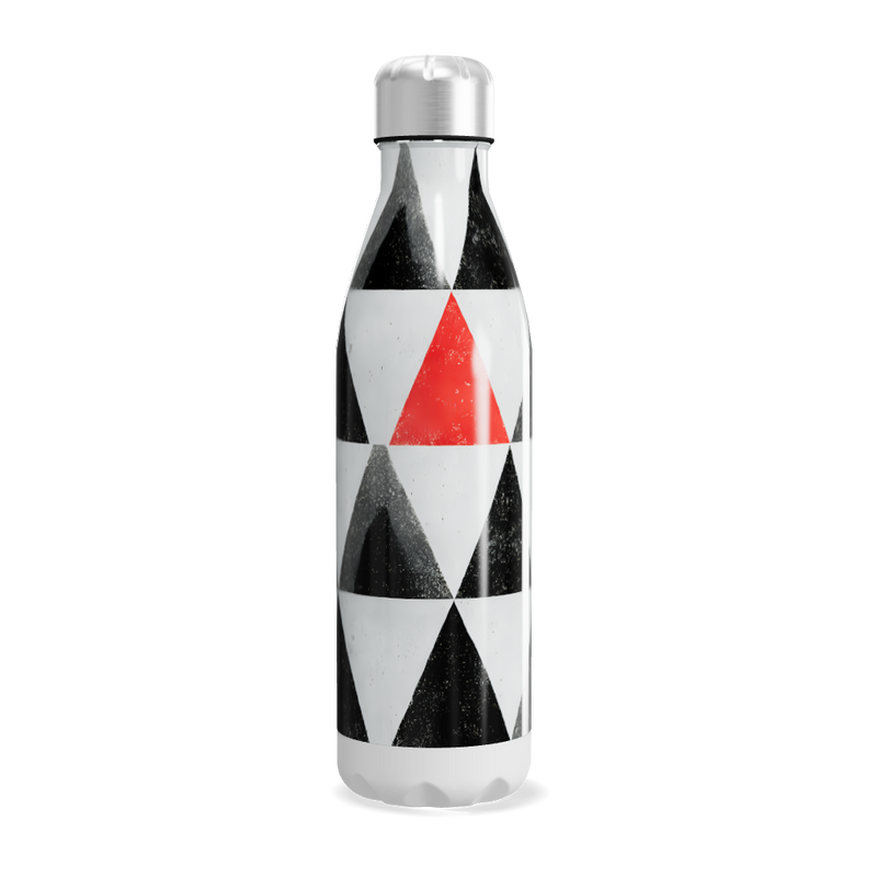 Garrafa Inox - Geométrica preta e branca