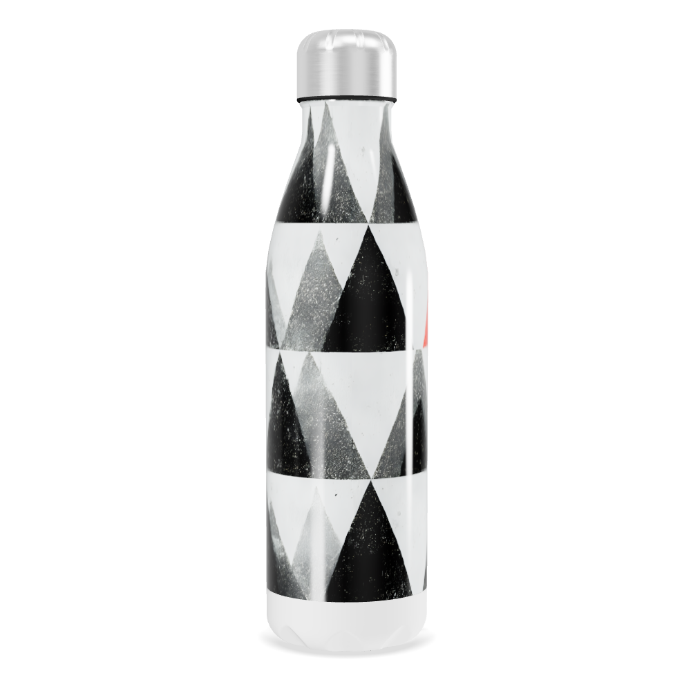 Garrafa Inox - Geométrica preta e branca