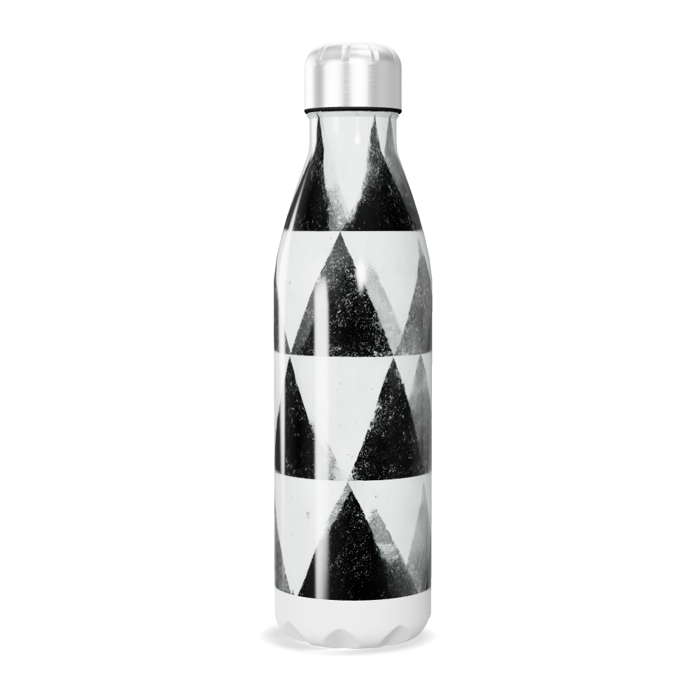 Garrafa Inox - Geométrica preta e branca