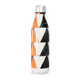 Garrafa Inox Estampada Triângulos Preto Laranja