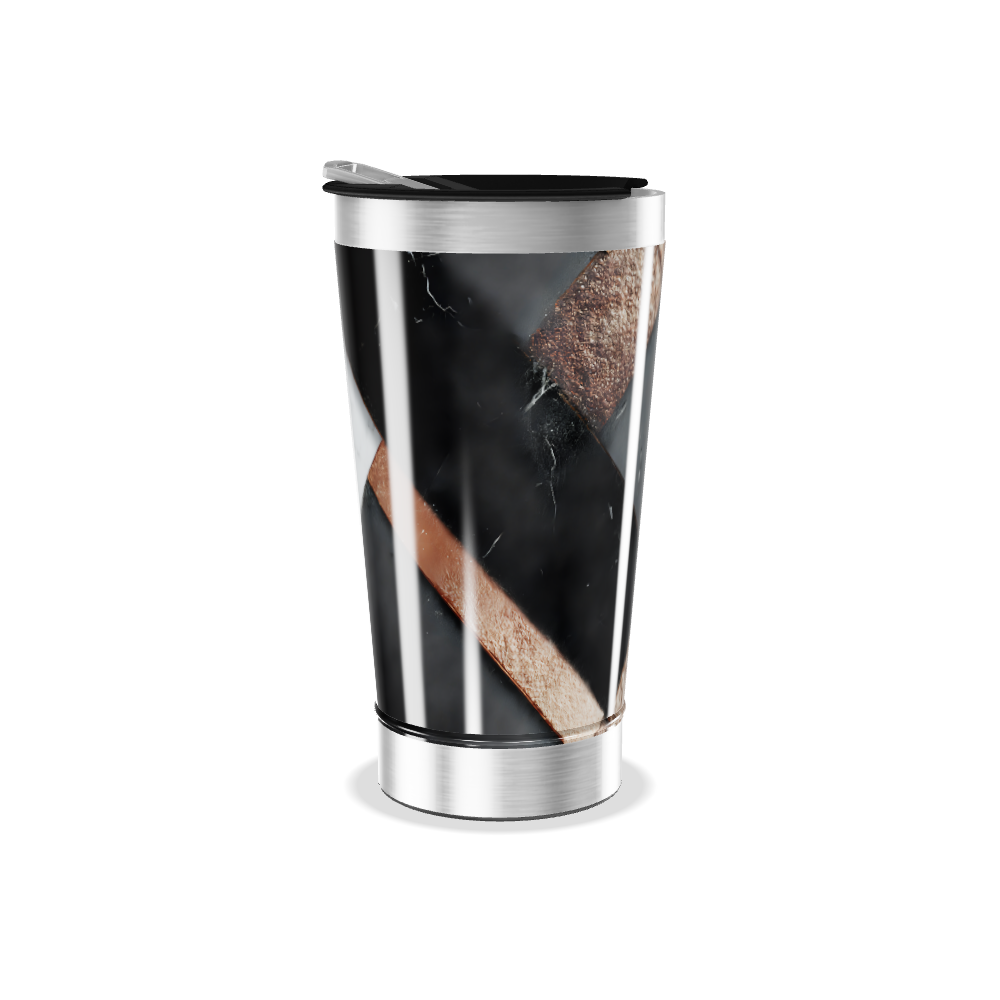 Copo Térmico - Design Geométrico Aço Inox