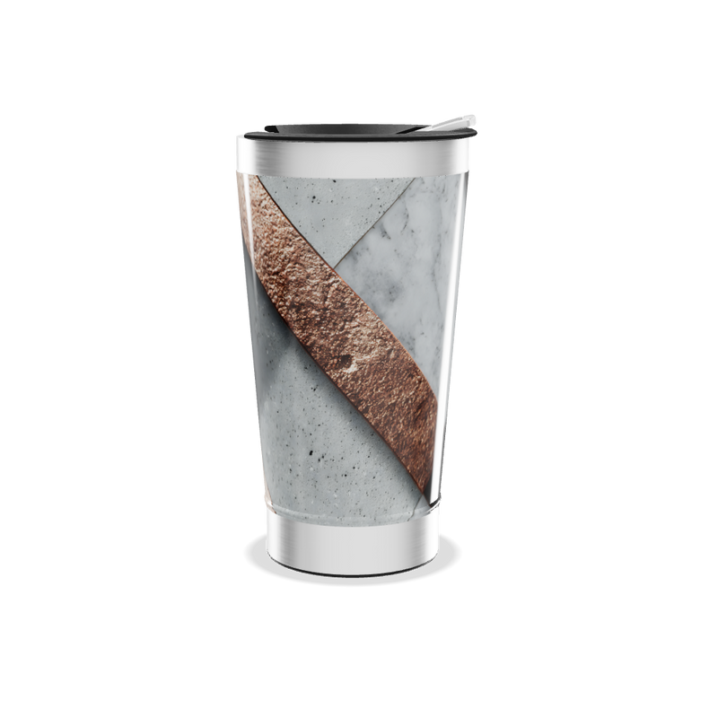 Copo Térmico - Design Geométrico Aço Inox