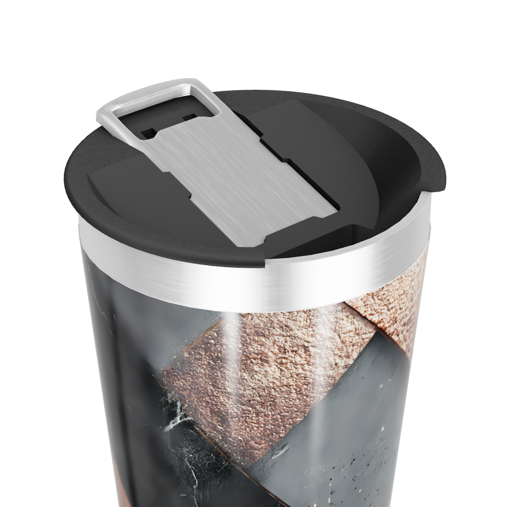 Copo Térmico - Design Geométrico Aço Inox