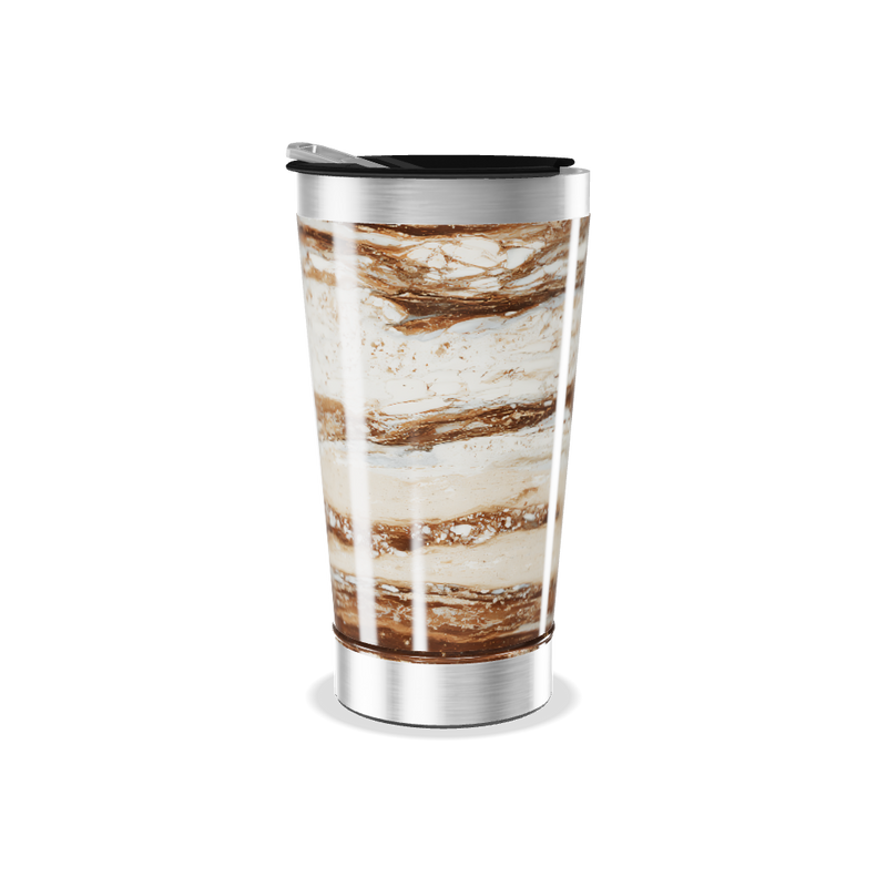 Copo Térmico - Mármore Bege Aço Inox