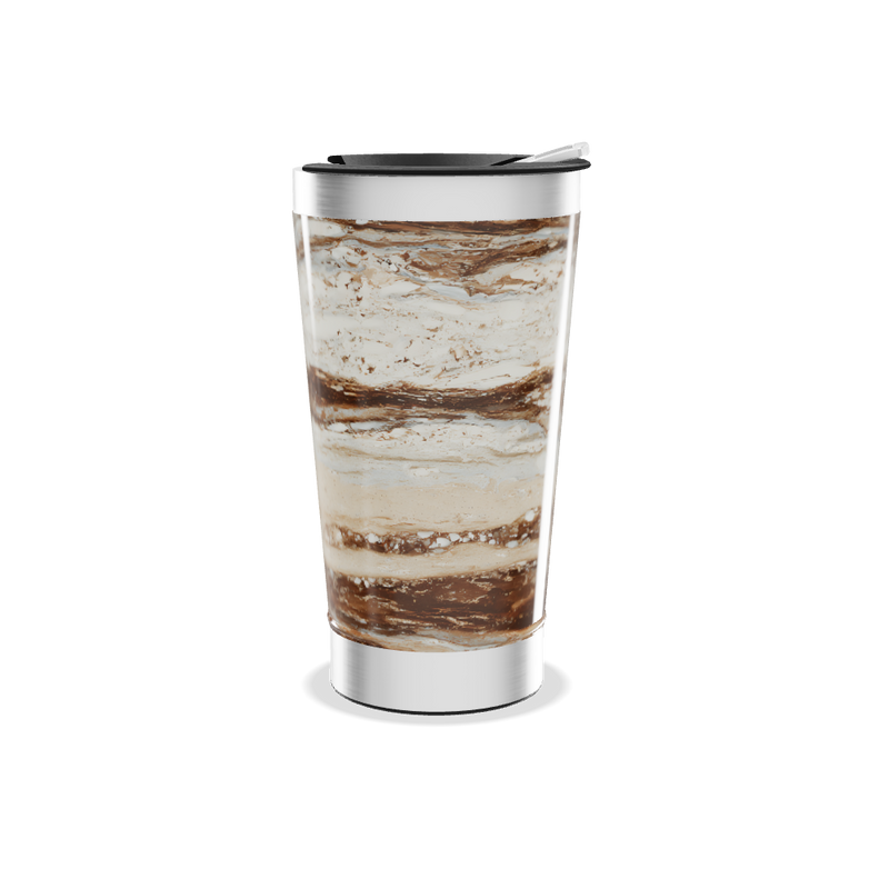 Copo Térmico - Mármore Bege Aço Inox