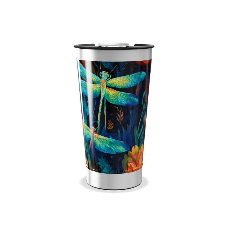 Copo Térmico - Flores coloridas aço inox