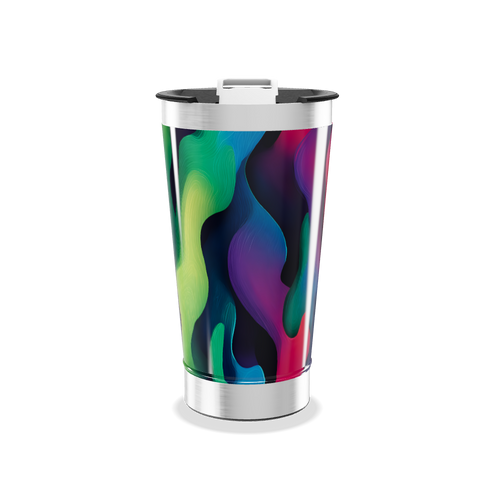 Copo Térmico - Colorido com Arte Abstrata