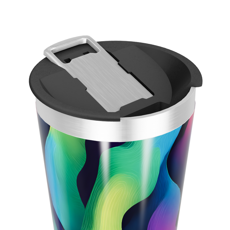 Copo Térmico - Colorido com Arte Abstrata