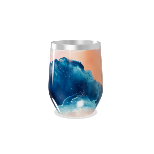 Copo Térmico Slim - Azul e Laranja Abstrato