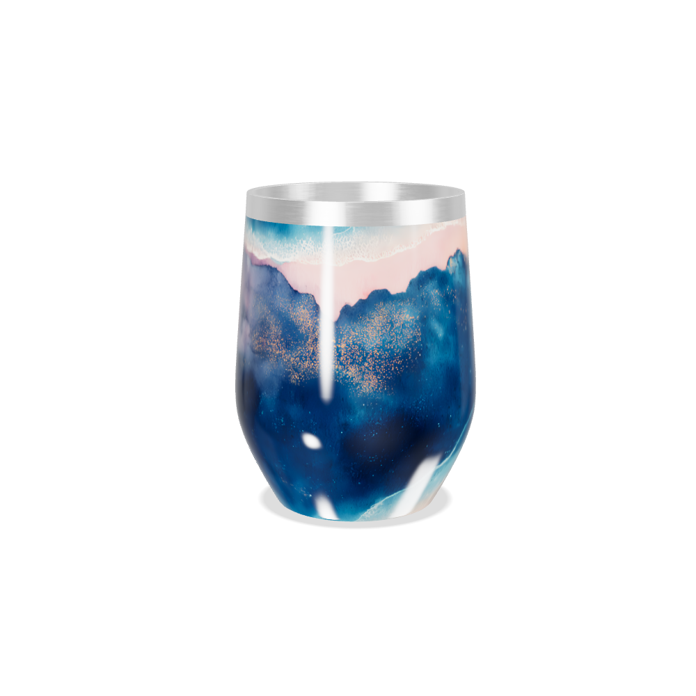 Copo Térmico Slim - Azul e Laranja Abstrato