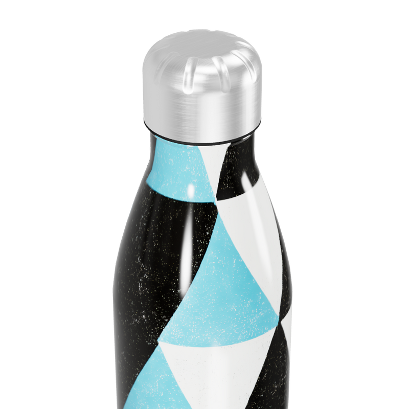 Garrafa Inox - Geométrica Azul e Preta