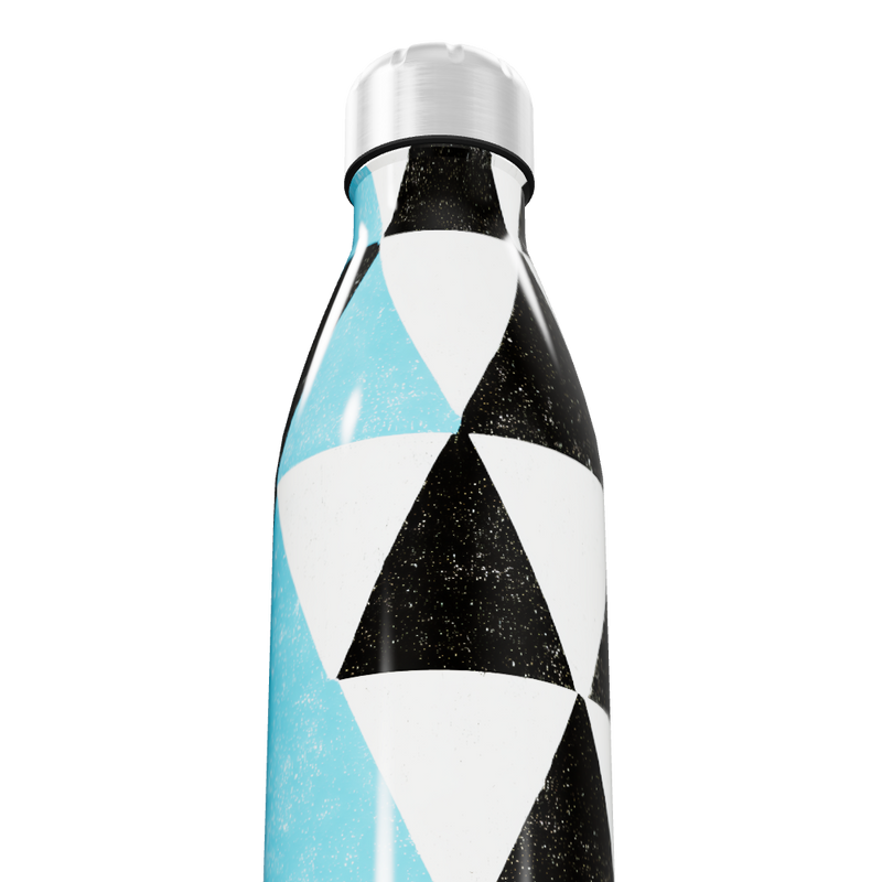 Garrafa Inox - Geométrica Azul e Preta