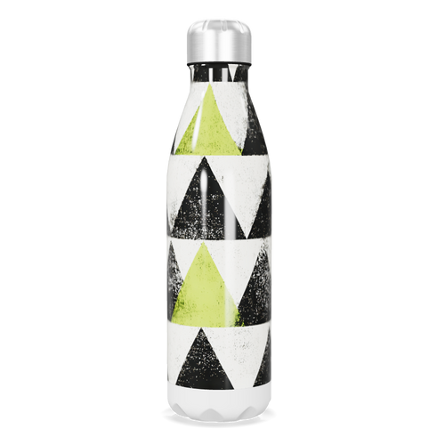 Garrafa Inox Triângulos Preto e Verde