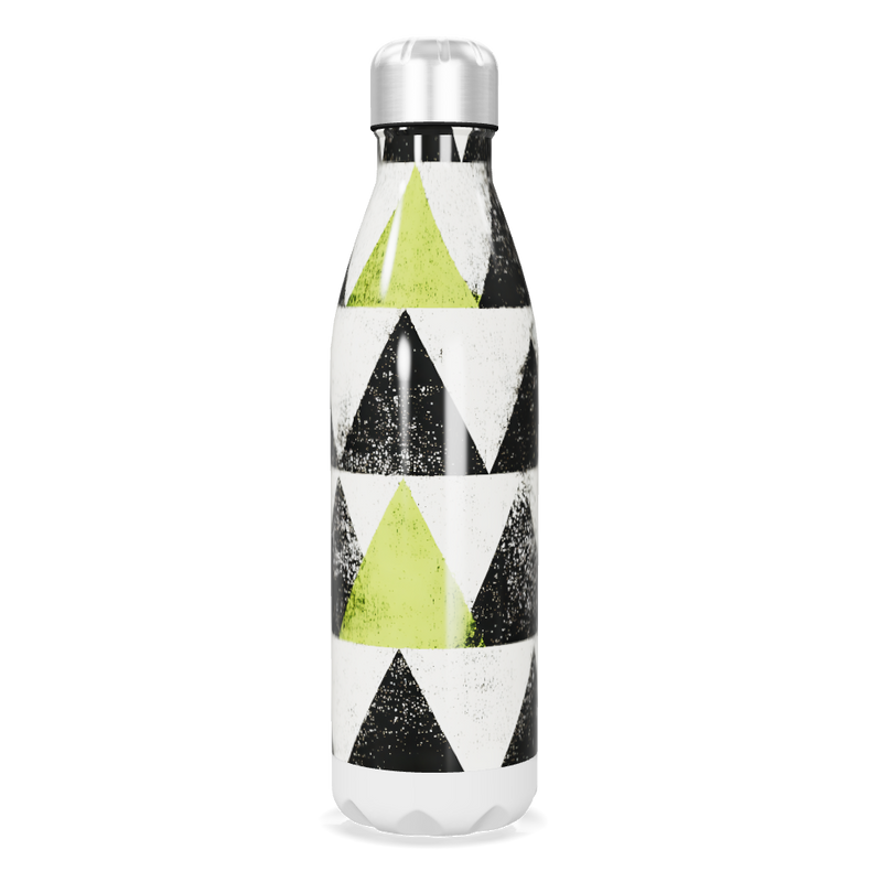 Garrafa Inox Triângulos Preto e Verde