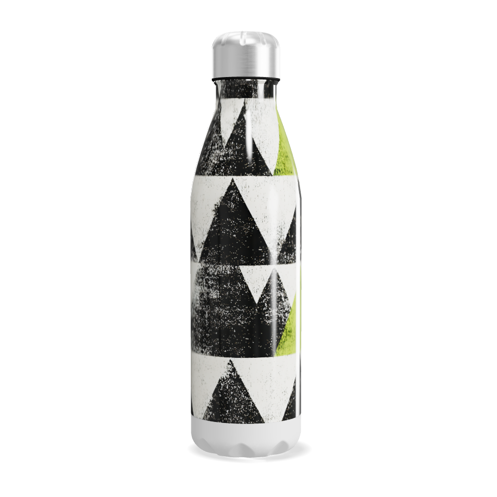 Garrafa Inox Triângulos Preto e Verde