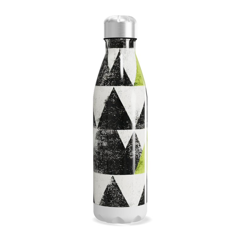 Garrafa Inox Triângulos Preto e Verde