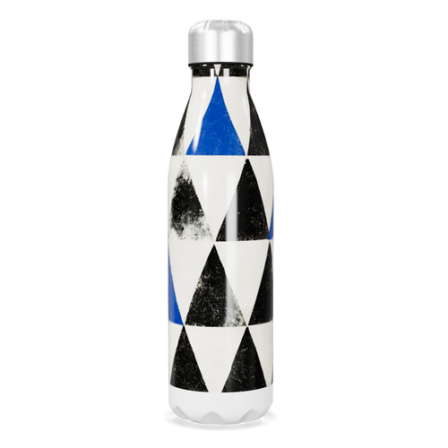 Garrafa Inox - Estampada Geométrica Azul e Preta