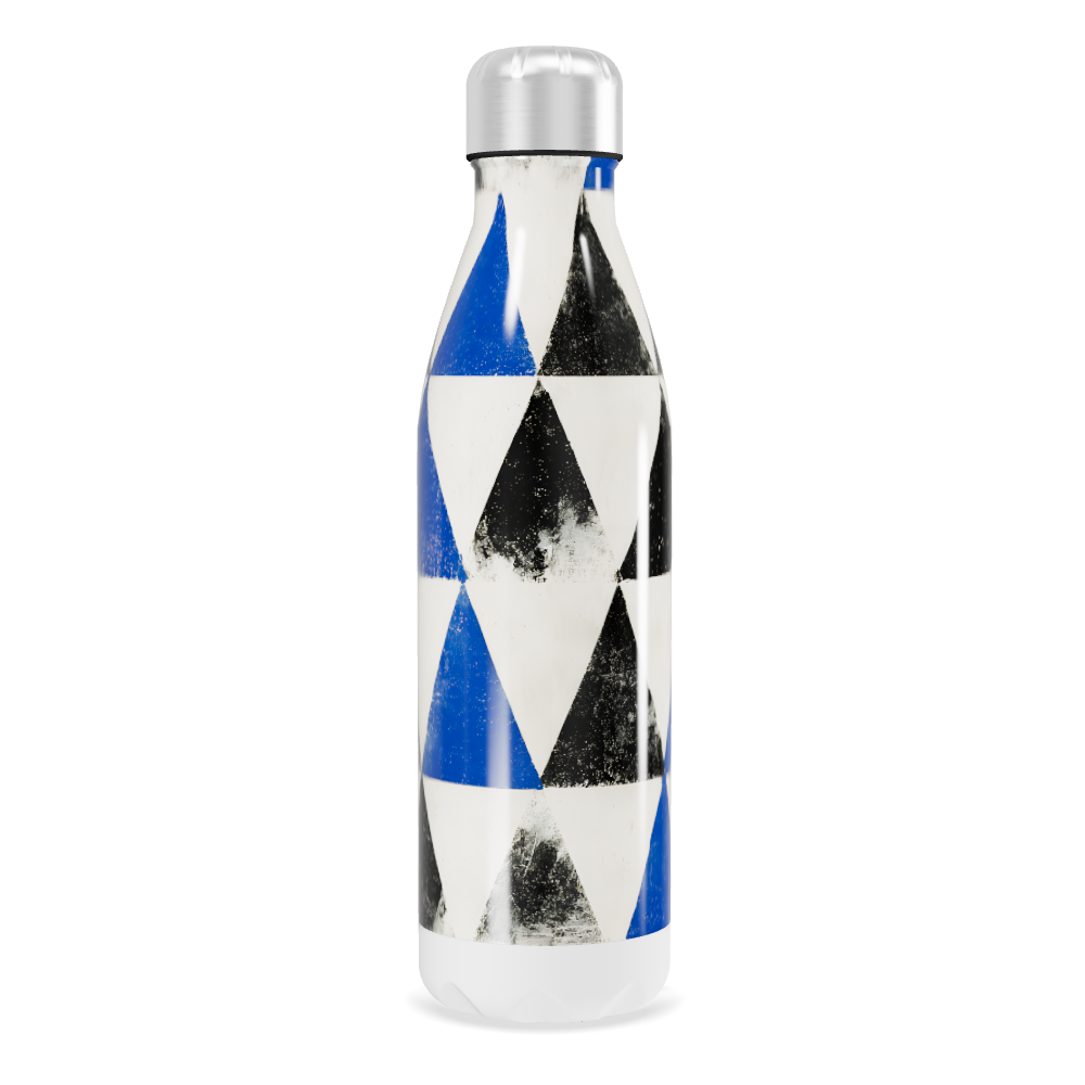 Garrafa Inox - Estampada Geométrica Azul e Preta