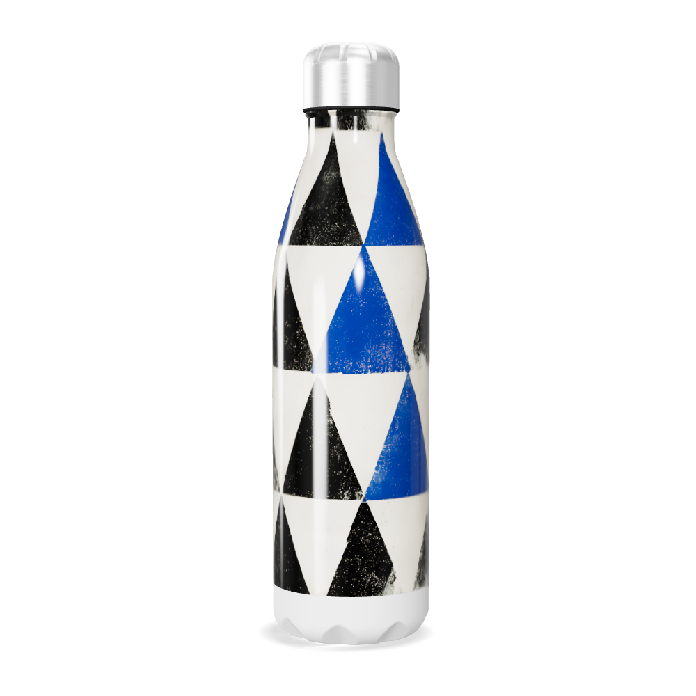 Garrafa Inox - Estampada Geométrica Azul e Preta